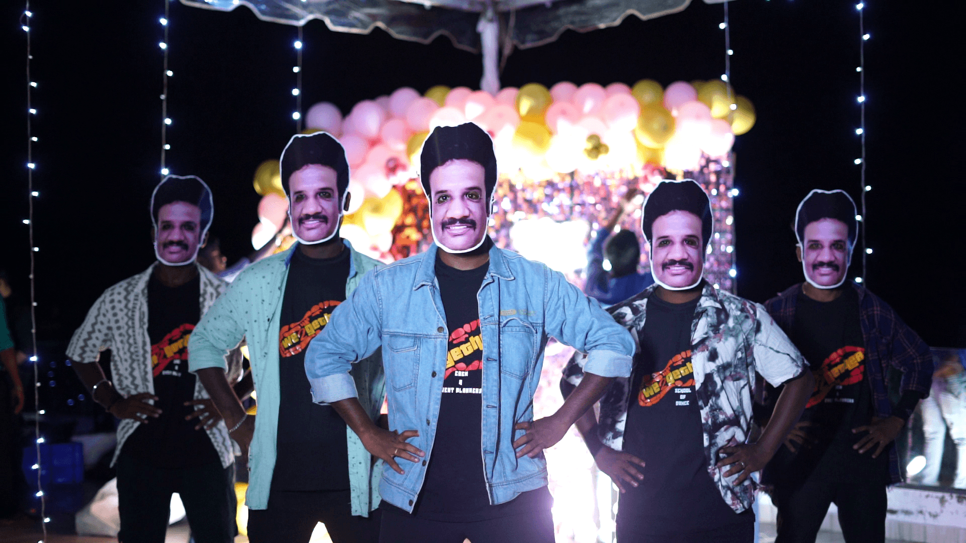 Dance surprise flashmob with mask